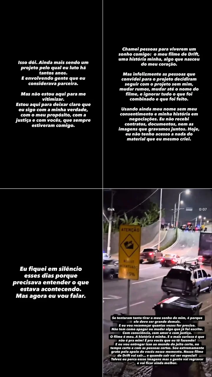 Foto: Reprodução/Prints dos Stories do ator no seu Instagram