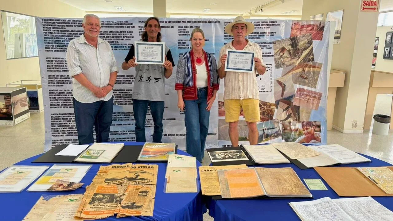 Vereadora Ciça Müller homenageia história do voo livre e esportes radicais em Balneário Camboriú