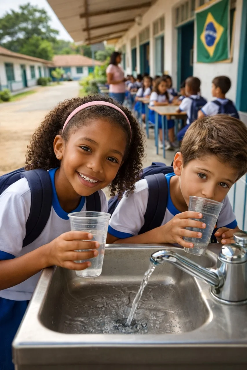 Água tratada e esgoto garantido aumentam frequência escolar no Brasil