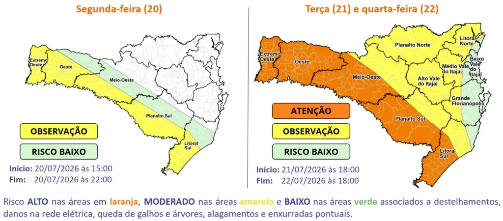 Foto: Reprodução: Defesa Civil de Santa Catarina