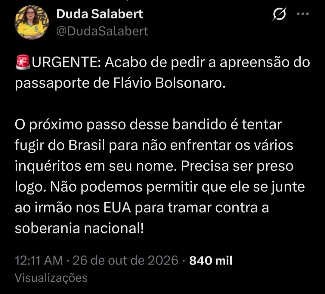 Foto: Publicação dem rede social da deputada federal Duda Salabert (PSOL-MG)