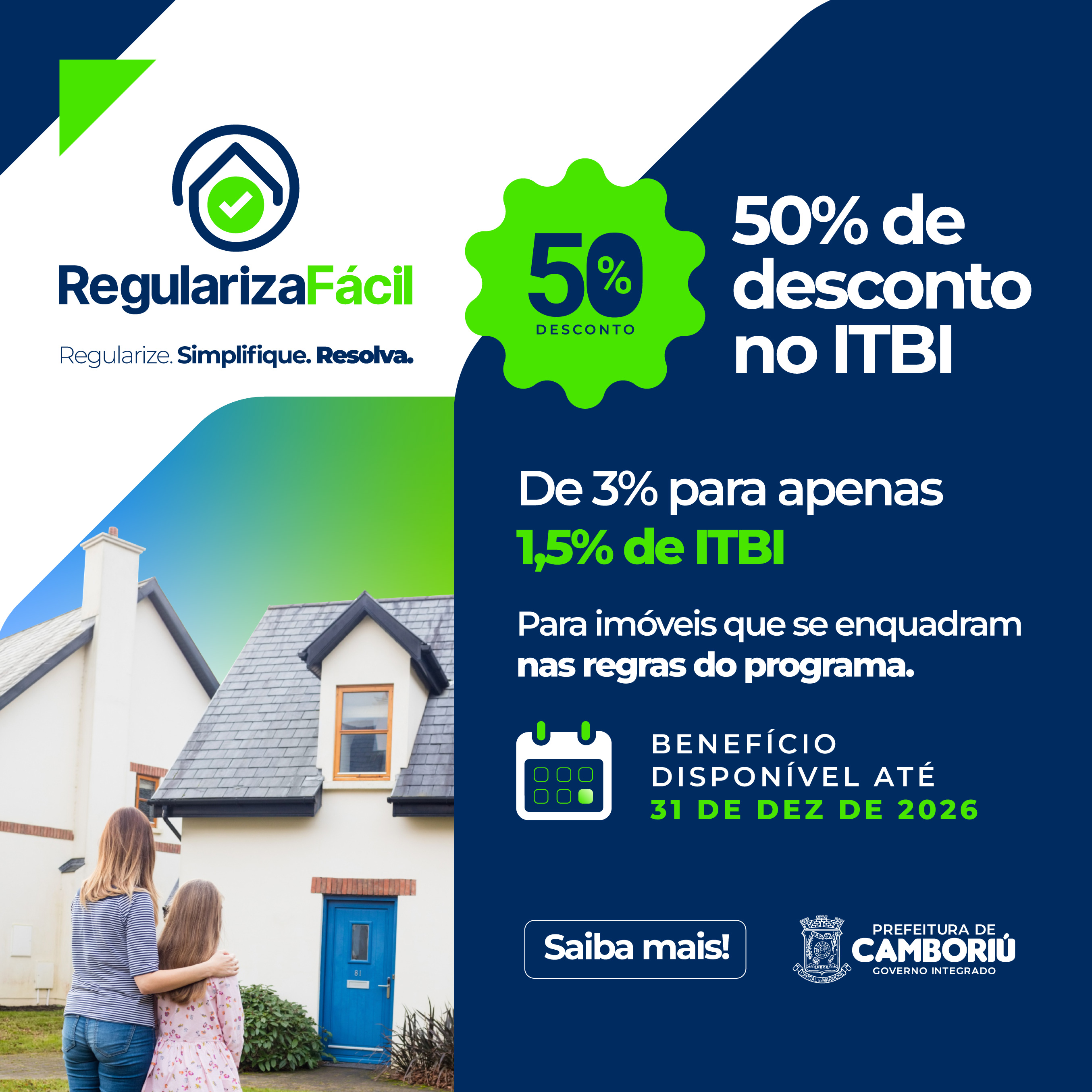Regulariza Fácil: 50% de desconto no ITBI